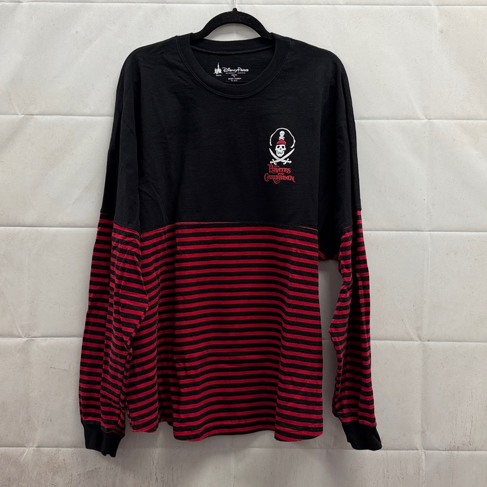 Disney Parks Spirit Jersey XXL Pirates of the Caribbean Striped Long Sleeve